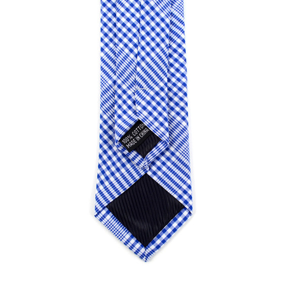 Men's Royal Blue Plaid 2.25" Cotton Slim Tie - MPPW1711