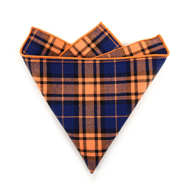 12pc Cotton Plaid Pocket Square Handkerchiefs - CH1725