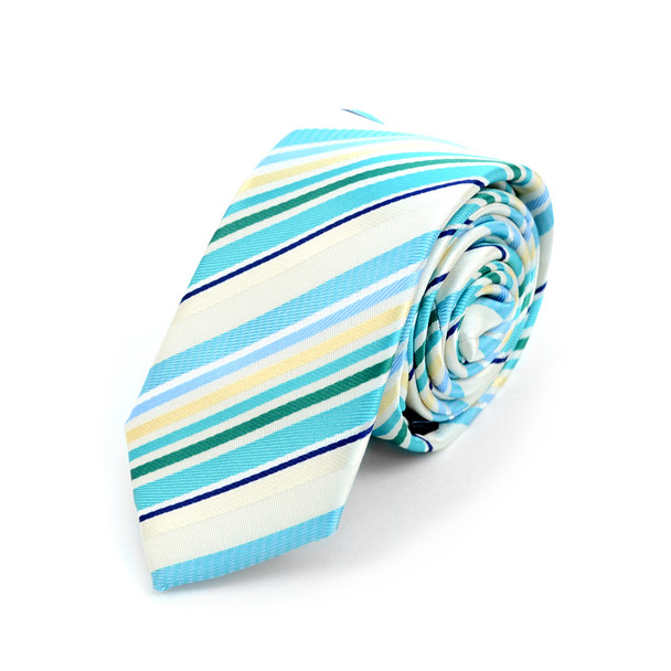 Striped Microfiber Poly Woven 2.25" Slim Tie - MPWS5921