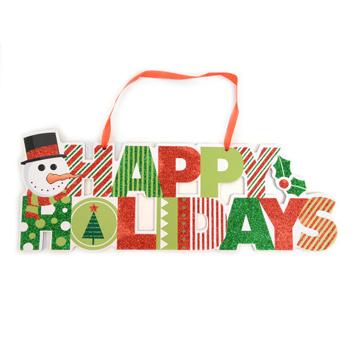 Happy Holidays Christmas Wall Hanging Sign XWDC5305