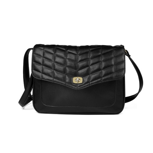 Ladies Vegan Leather Quilted Crossbody Bag SeliniNY Wholesale