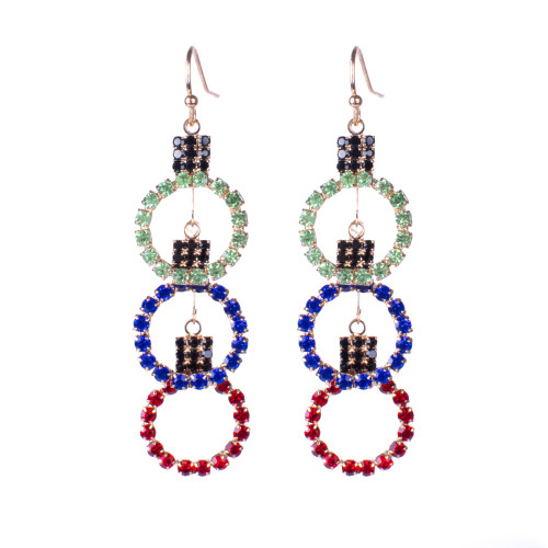 Christmas Ornament Earrings Green Blue Red SeliniNY