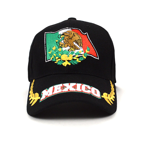 Mexico Black 3D Embroidered Baseball Cap, Hat EBC10300