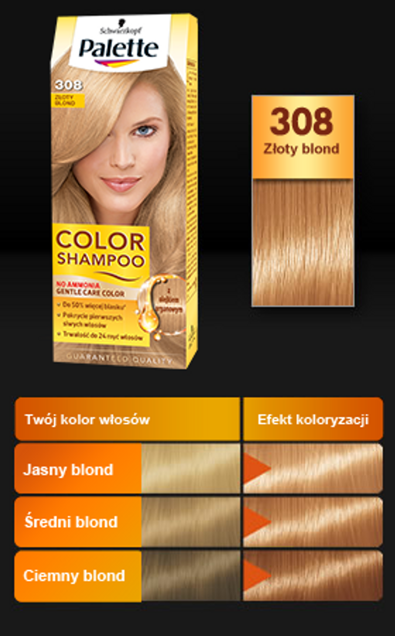 Palette 308 Color Shampoo Gold Blonde Szampon Koloryzujacy