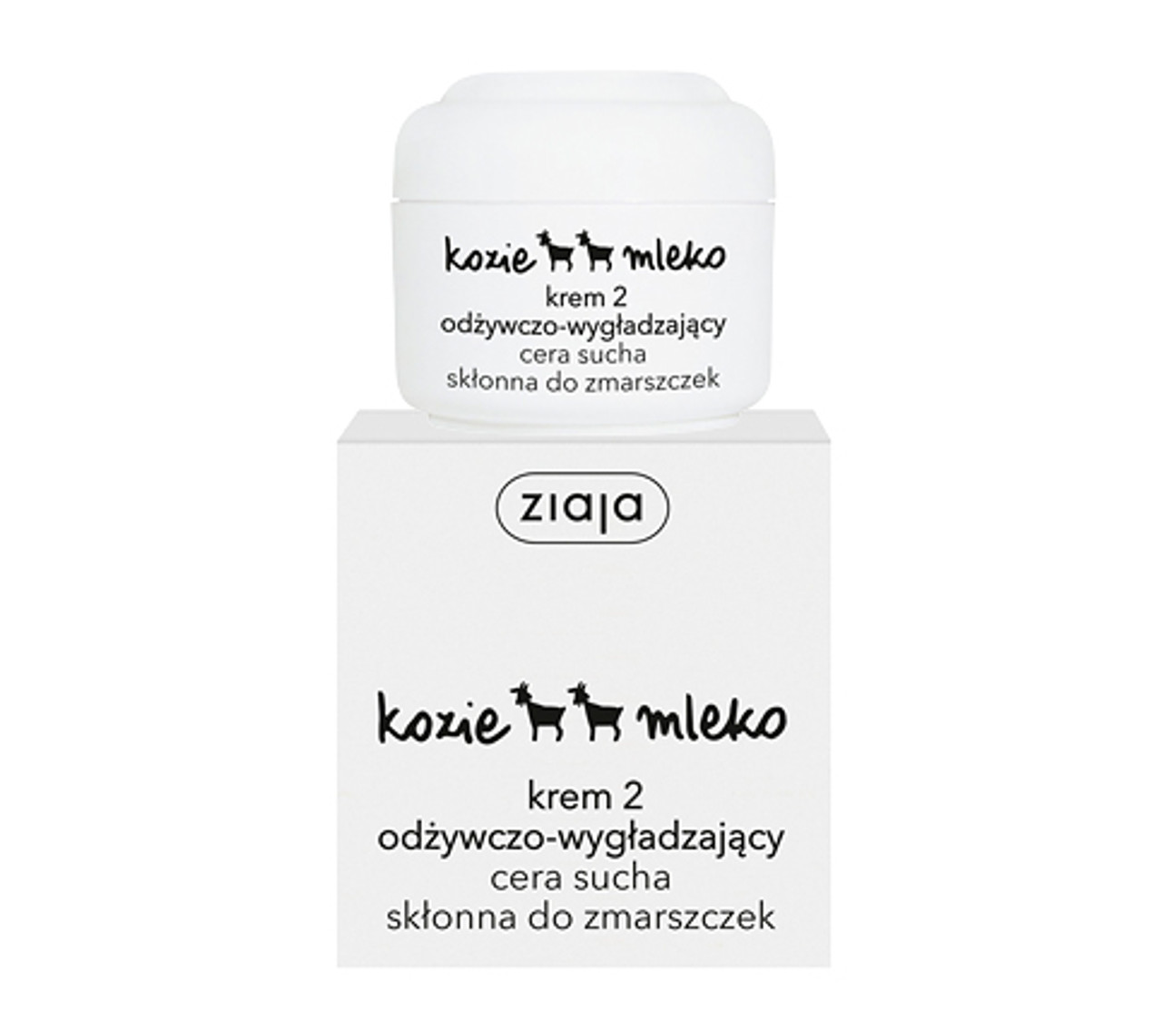 Goat's Milk 2 nourishing & smoothing face cream for dry skin / Kozie Mleko  2 krem do twarzy odzywczo-wygladzajacy do cery suchej 50ml - ALMANORA