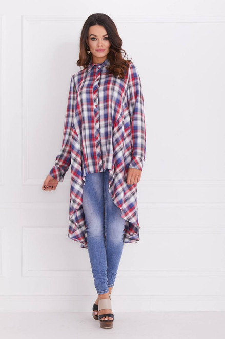 LONG SLEEVES PLAID TUNIC 