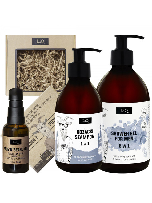 KOZIOL Z POZNANIA Gift Set For Men: Shower Gel + Shampoo + Face Oil + Soap 