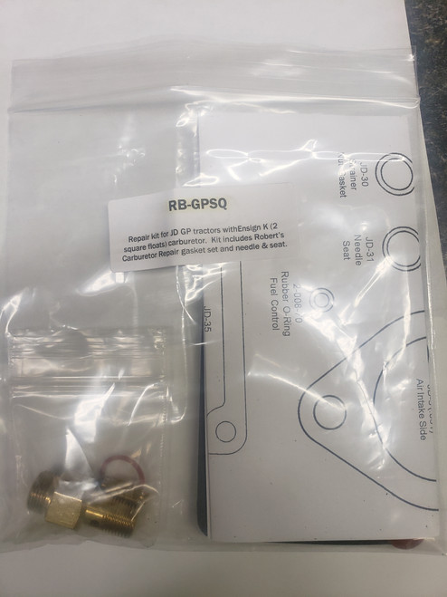 Basic Carburetor Kit for JD-GP with the Ensign K carburetor (2square floats)