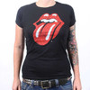 The Rolling Stones 'Classic Tongue Black' Womens Fitted T-Shirt