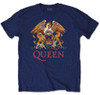 Queen 'Classic Crest' (Navy) T-Shirt