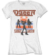 Queen '1976 Tour Silhouettes' (White) Womens Fitted T-Shirt