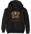 Queen 'Classic Crest' (Black) Pull Over Hoodie