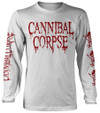 Cannibal Corpse 'Butchered At Birth Logo' (White) Long Sleeve Shirt