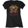 Queen 'Classic Crest' (Black) Womens Fitted T-Shirt