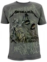 Metallica 'Justice Neon All Over' (Grey) T-Shirt