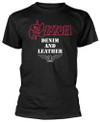 Saxon 'Denim And Leather' (Black) T-Shirt