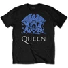 Queen 'Blue Crest' (Black) T-Shirt