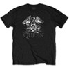 Queen 'Crest Logo Diamante' (Black) T-Shirt