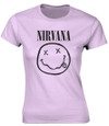 Nirvana 'Squiggly Face' (Pink) Womens Fitted T-Shirt