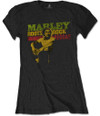 Bob Marley 'Roots, Rock, Reggae' (Black) Womens Fitted T-Shirt