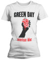 Green Day 'American Idiot Heart' (White) Womens Fitted T-Shirt Front