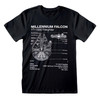 Star Wars 'Millenium Falcon Sketch' (Black) T-Shirt