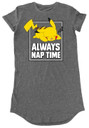 Pokémon 'Always Nap Time' (Charcoal) Womens T-Shirt Dress