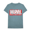 Marvel Comics 'Distressed Dripping Logo' (Blue) T-Shirt