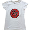 Foo Fighters 'FF Logo' (White) Womens Fitted T-Shirt