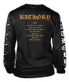 Bathory 'Blood Fire Death Tracklist' (Black) Long Sleeve Shirt