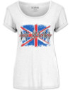 Def Leppard 'Union Jack' (White) Womens Fitted T-Shirt