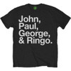 The Beatles 'John, Paul, George & Ringo' (Black) T-Shirt