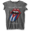 The Rolling Stones 'Havana Cuba' (Grey) Womens Burnout T-Shirt