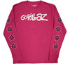 Gorillaz 'Repeat Pazuzu' (Pink) Long Sleeve Shirt