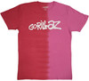 Gorillaz 'Two-Tone Brush Logo' (Pink & Red) T-Shirt