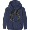 Nirvana 'Inverse Happy Face' (Navy) Pull Over Hoodie