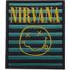 Nirvana 'Logo & Happy Face Stripes' (Iron On) Woven Patch