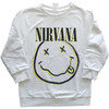 Nirvana 'Inverse Happy Face' (White) Kids Sweatshirt