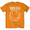 Nirvana 'White Happy Face' (Orange) Kids T-Shirt