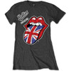 The Rolling Stones 'Vintage British Tongue' (Grey) Womens Fitted T-Shirt