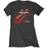 The Rolling Stones 'Vintage Tongue Logo' (Grey) Womens Fitted T-Shirt