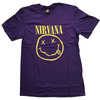 Nirvana 'Yellow Happy Face' (Purple) T-Shirt