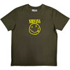 Nirvana 'Yellow Happy Face' (Green) T-Shirt