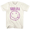 Nirvana 'Purple Happy Face' (Natural) T-Shirt