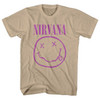 Nirvana 'Purple Happy Face' (Sand) T-Shirt