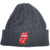 The Rolling Stones 'Classic Tongue' (Black) Cable Knit Beanie Hat
