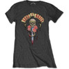 Guns N' Roses 'Dripping Dagger' (Grey) Womens Fitted T-Shirt