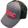 AC/DC 'Red Logo' (Grey & Black) Baseball Cap