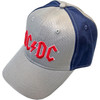 AC/DC 'Red Logo' (Grey & Blue) Baseball Cap