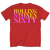 The Rolling Stones 'Sixty Gradient Text' (Red) T-Shirt Back